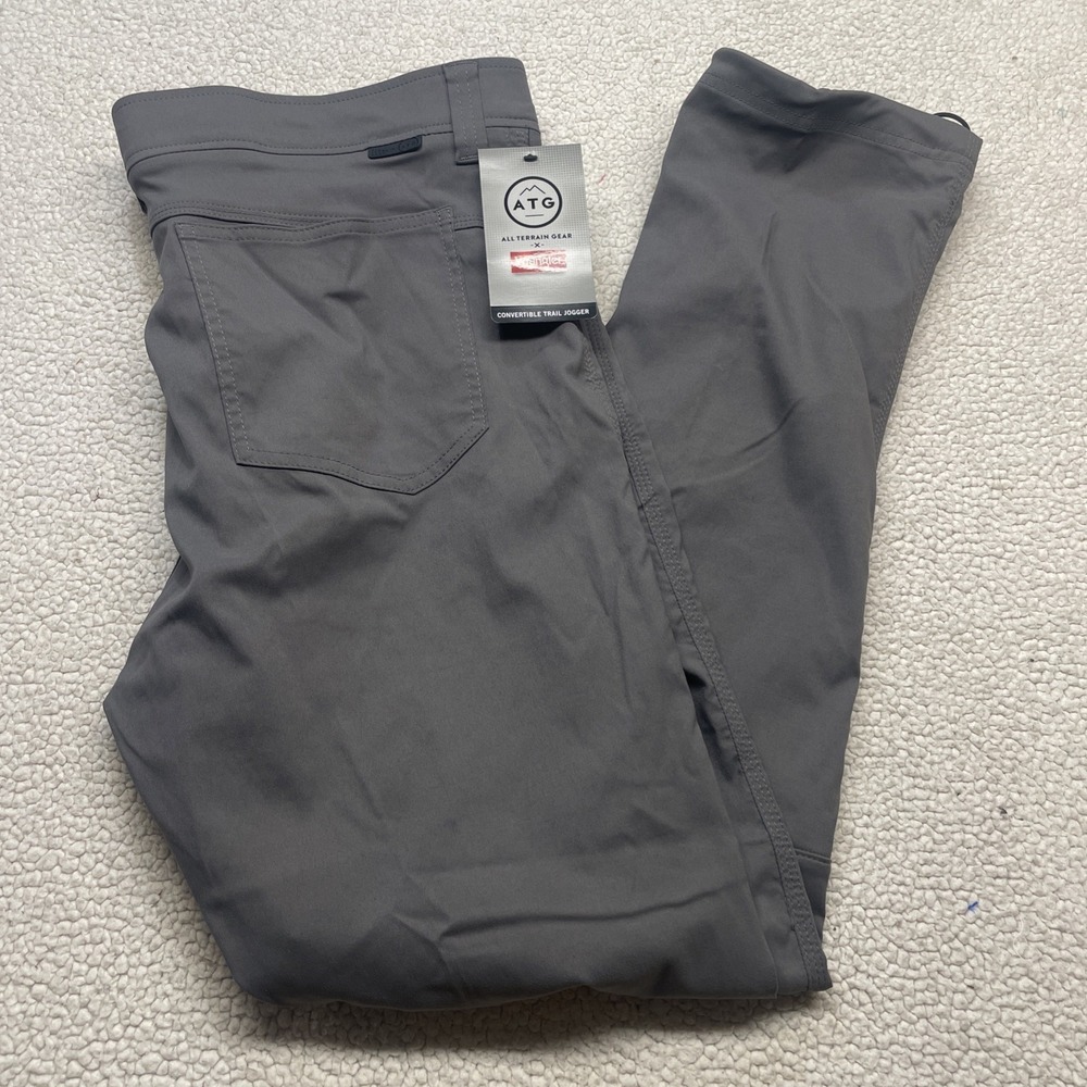 Wrangler Pants‎ Mens 42 Gray ATG Convertible Trail Jogger Hiking Outdoor Belted